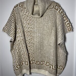 Geometric Patterned Knit Poncho